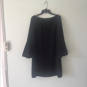 Classic black dress with bell sleeves